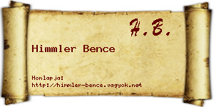 Himmler Bence névjegykártya
